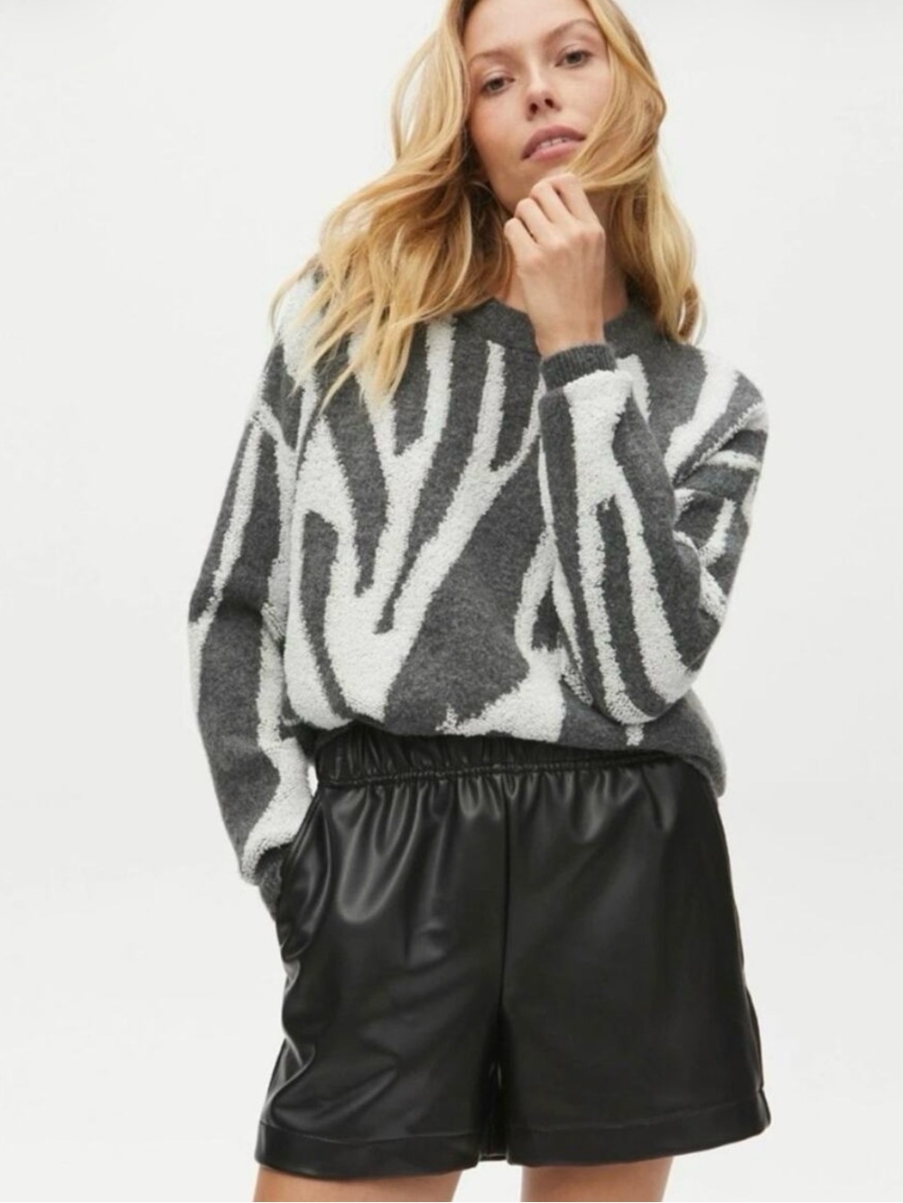 Michael Stars - Anya Vegan Leather Shorts are a pull-on style.